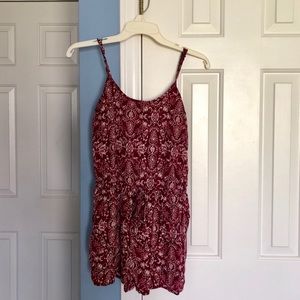 Aeropostale Maroon Patterned Romper